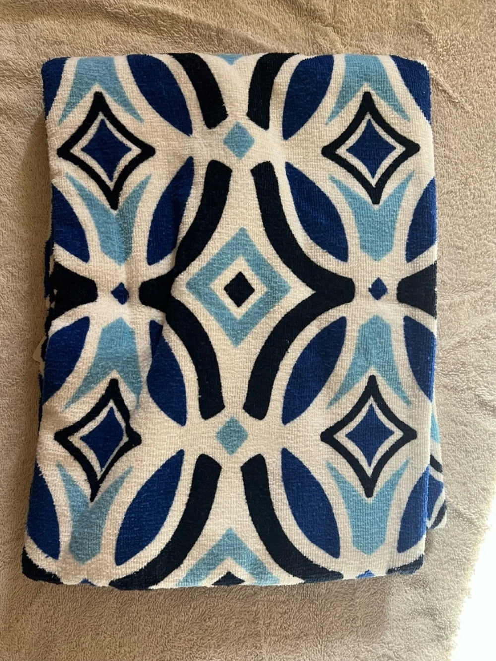 Mainstays Blue Tessellation Beach Towel